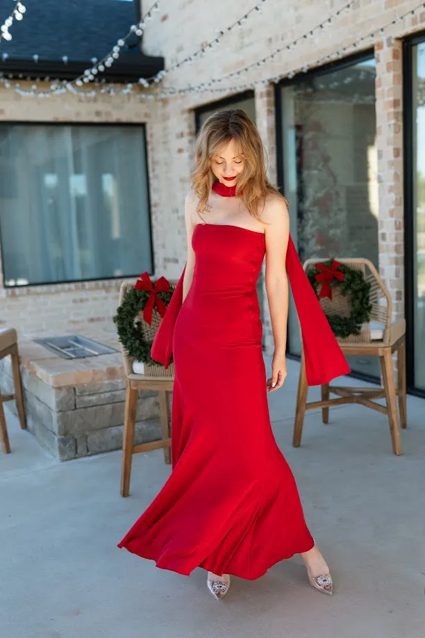 Marley Tube Maxi Dress - Red