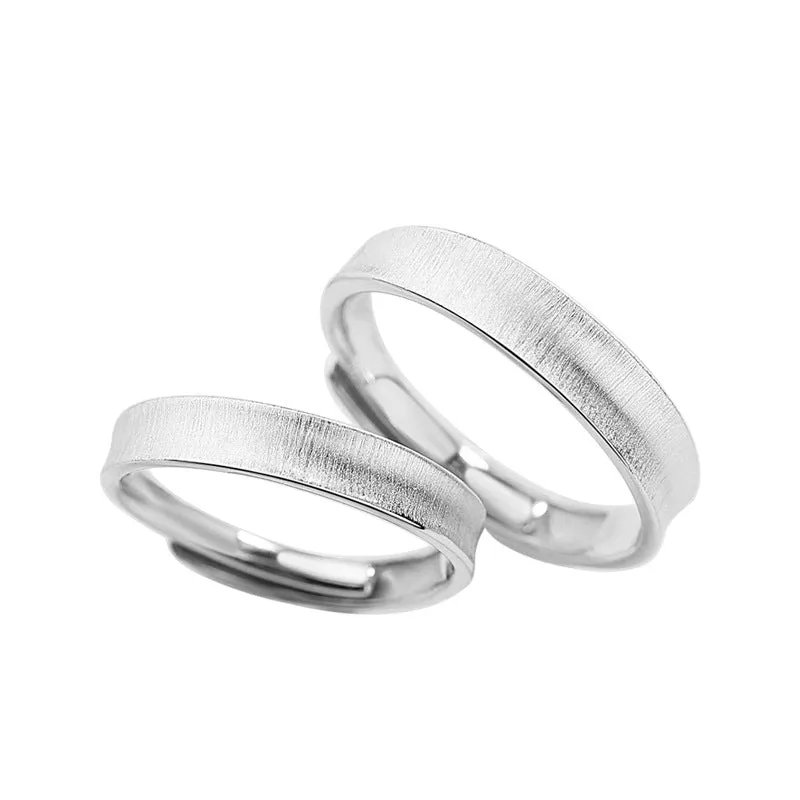 Matte Finish Engravable Wedding Bands for Couple