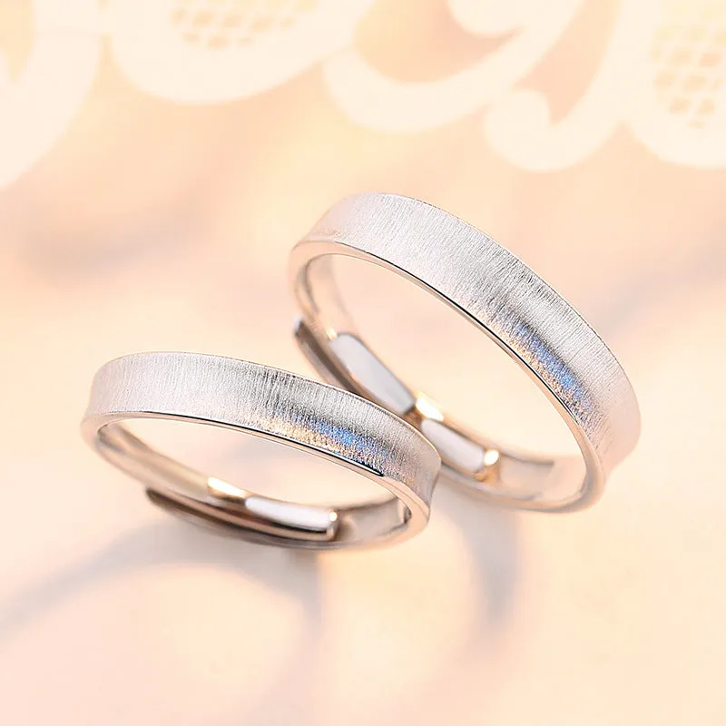 Matte Finish Engravable Wedding Bands for Couple