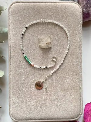 Moonstone and Turquoise Disc Anklet