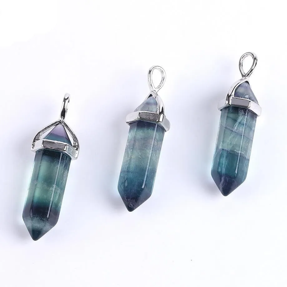 Natural Gem Stone Fluorite Necklaces