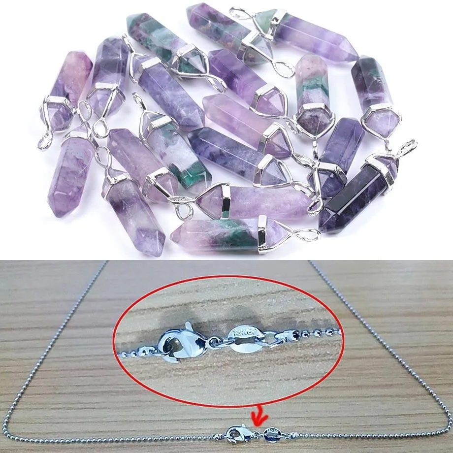 Natural Gem Stone Fluorite Necklaces