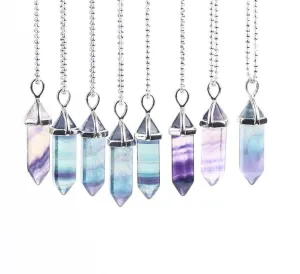 Natural Gem Stone Fluorite Necklaces