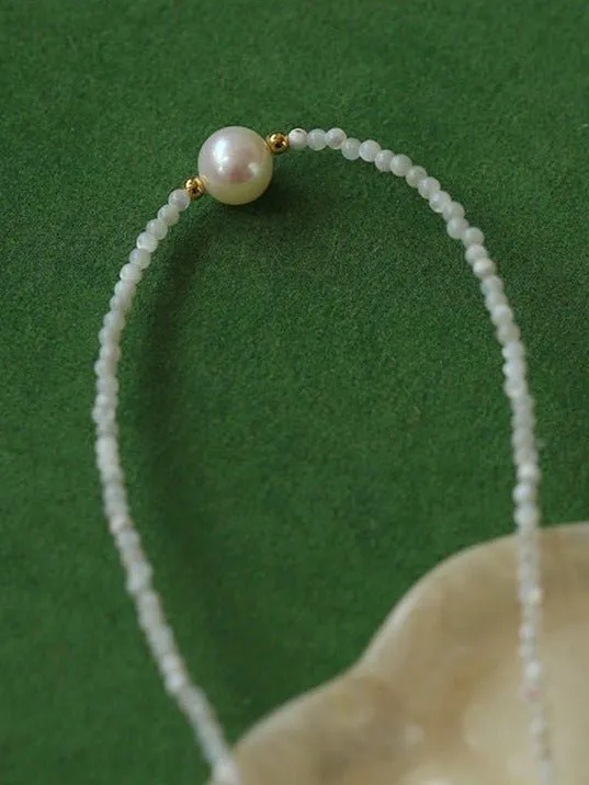 Natural Pearl Shell Passepartout Necklace