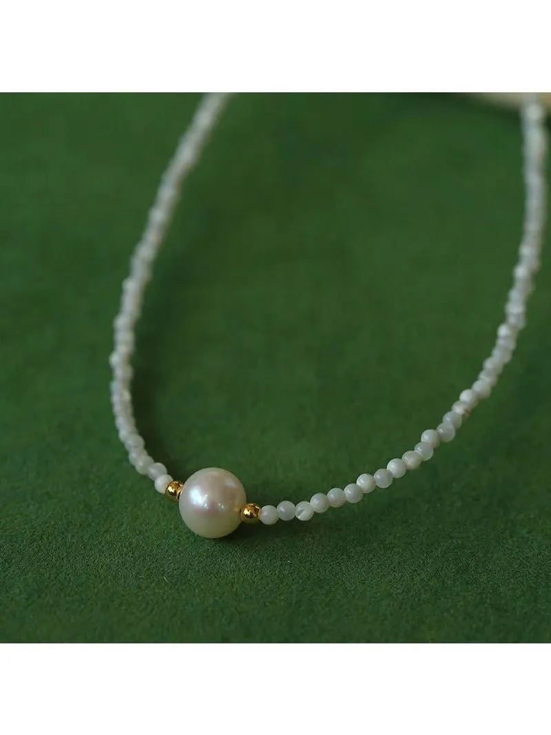 Natural Pearl Shell Passepartout Necklace