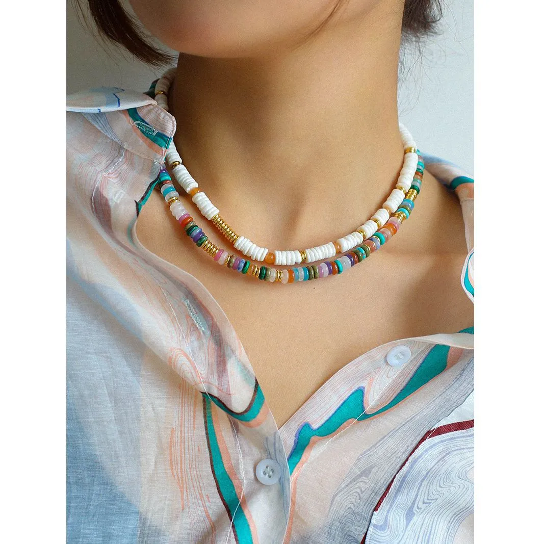 Natural Stone Colorful Beaded Necklace