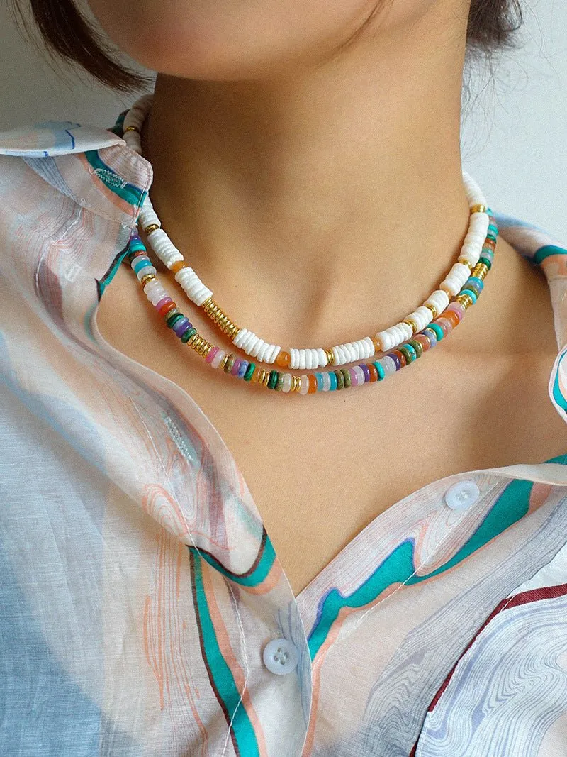 Natural Stone Colorful Beaded Necklace