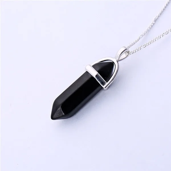 Natural stone pendant Bullet jade suspension Color Quartz necklaces & pendants Fashion Jewelry choker necklace Bijoux Chain