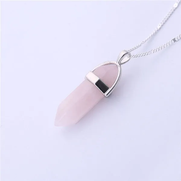 Natural stone pendant Bullet jade suspension Color Quartz necklaces & pendants Fashion Jewelry choker necklace Bijoux Chain