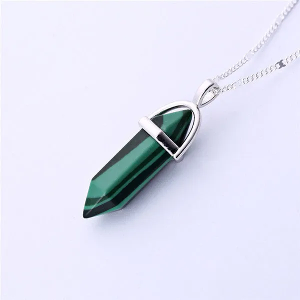 Natural stone pendant Bullet jade suspension Color Quartz necklaces & pendants Fashion Jewelry choker necklace Bijoux Chain