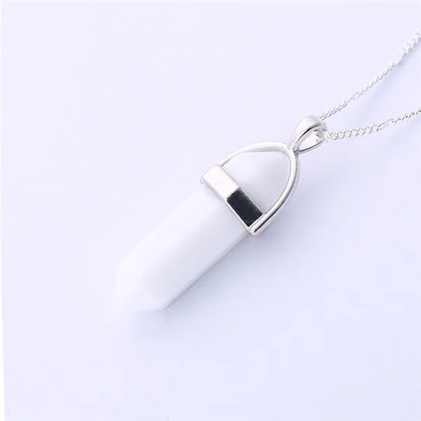 Natural stone pendant Bullet jade suspension Color Quartz necklaces & pendants Fashion Jewelry choker necklace Bijoux Chain