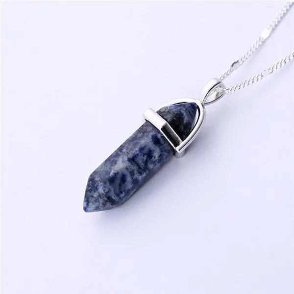 Natural stone pendant Bullet jade suspension Color Quartz necklaces & pendants Fashion Jewelry choker necklace Bijoux Chain