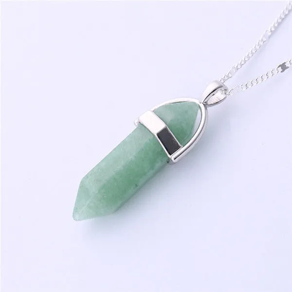 Natural stone pendant Bullet jade suspension Color Quartz necklaces & pendants Fashion Jewelry choker necklace Bijoux Chain