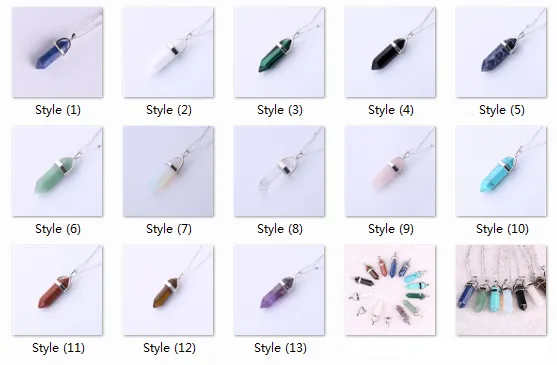 Natural stone pendant Bullet jade suspension Color Quartz necklaces & pendants Fashion Jewelry choker necklace Bijoux Chain