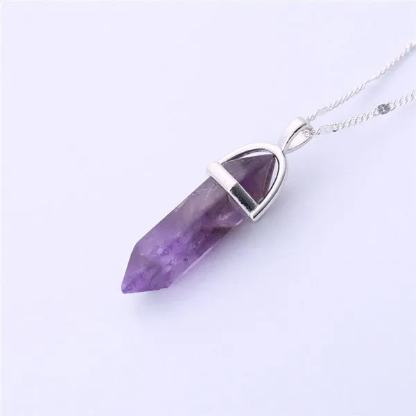 Natural stone pendant Bullet jade suspension Color Quartz necklaces & pendants Fashion Jewelry choker necklace Bijoux Chain