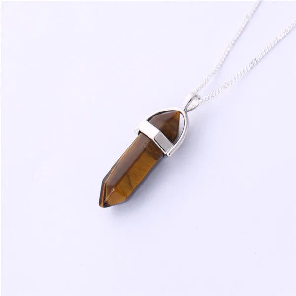 Natural stone pendant Bullet jade suspension Color Quartz necklaces & pendants Fashion Jewelry choker necklace Bijoux Chain