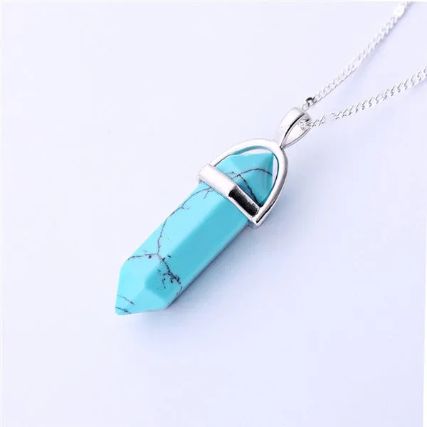 Natural stone pendant Bullet jade suspension Color Quartz necklaces & pendants Fashion Jewelry choker necklace Bijoux Chain