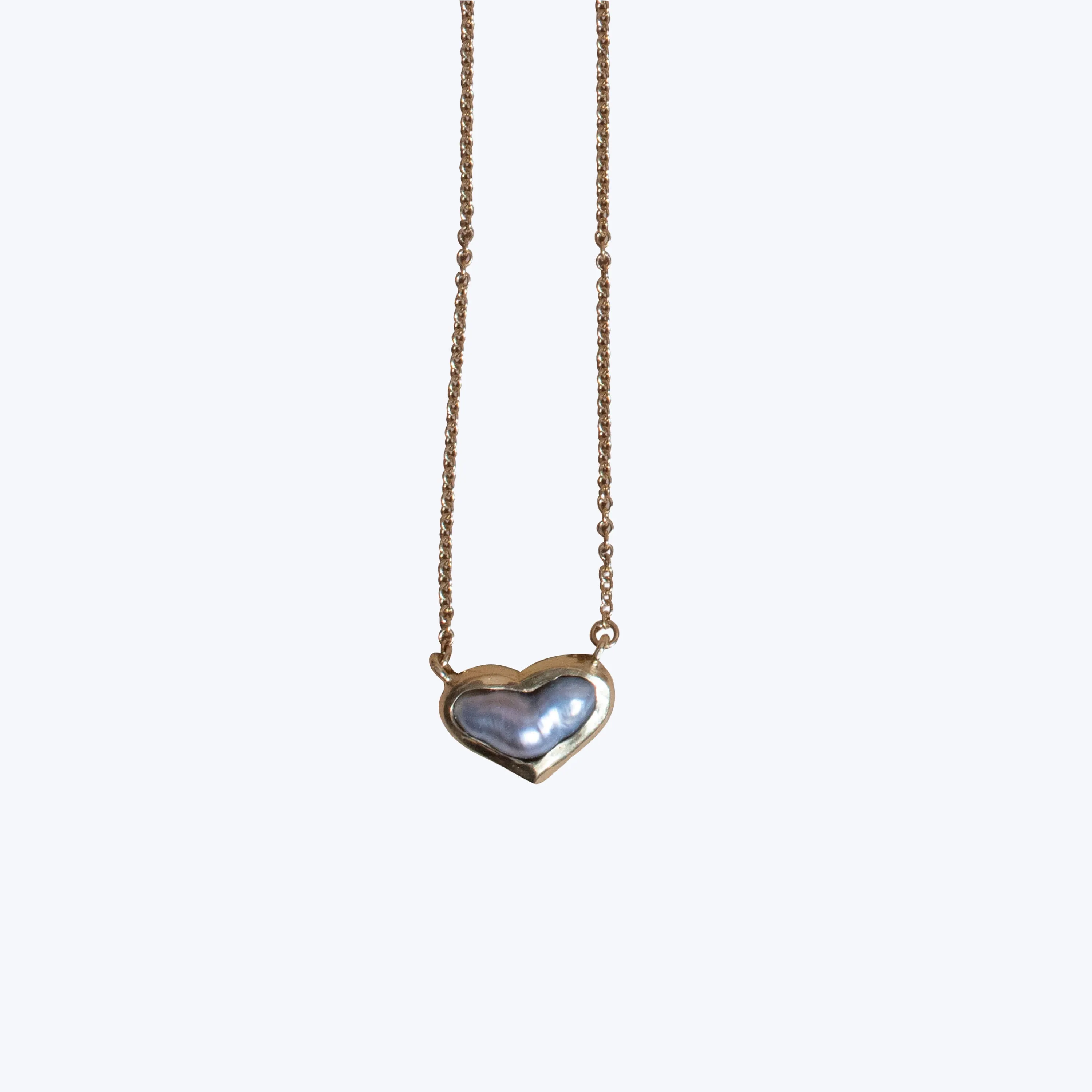 Natural Tahitian Keshi Pearl Heart Pendant