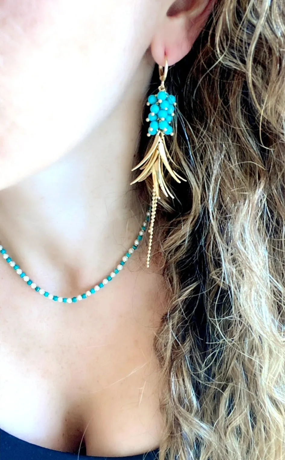 Olinda Turquoise and Pearl Necklace