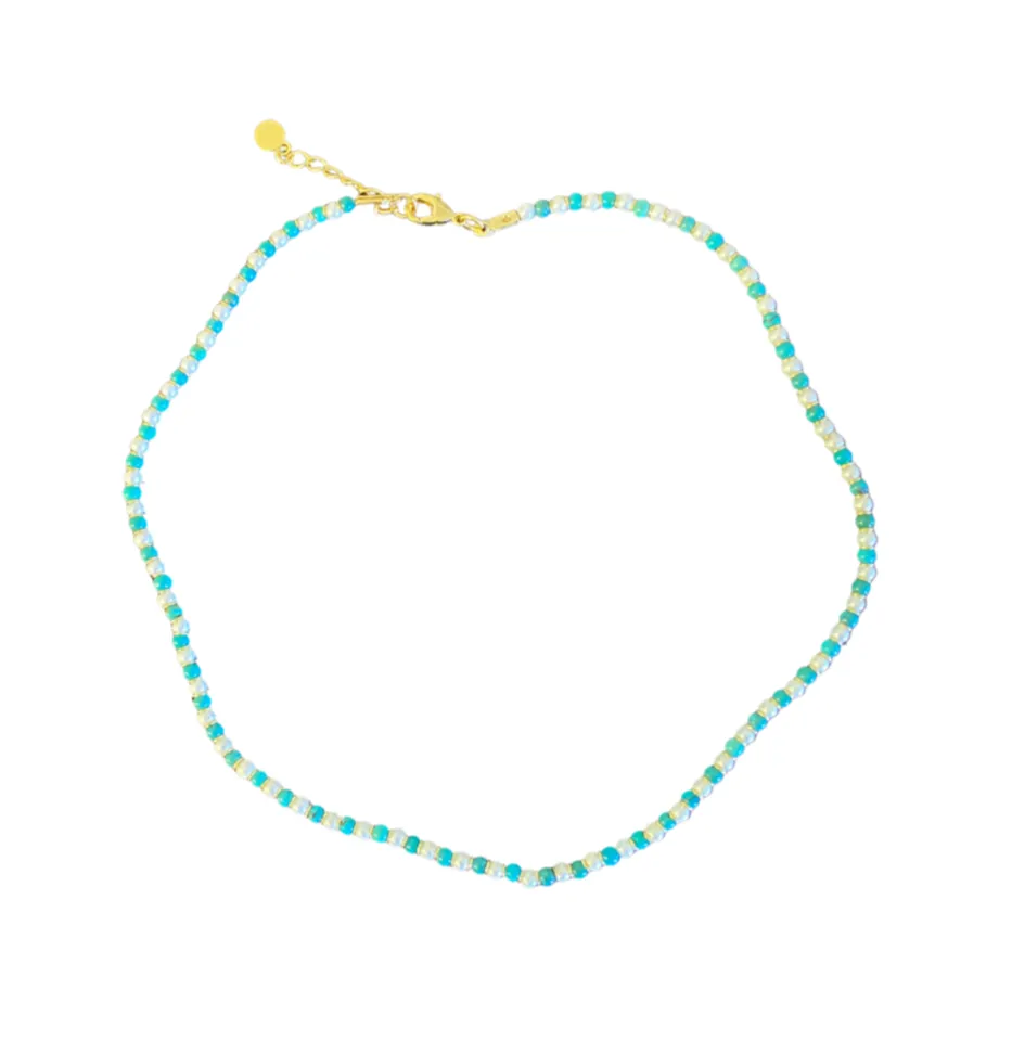 Olinda Turquoise and Pearl Necklace