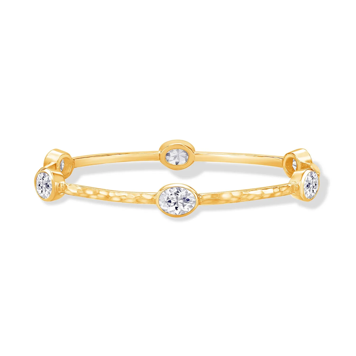 Oval White Topaz Array Bangle