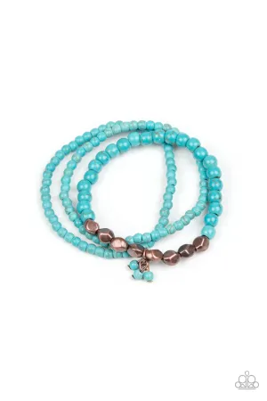 Paparazzi Tour De Tranquility - Copper Blue Bracelet