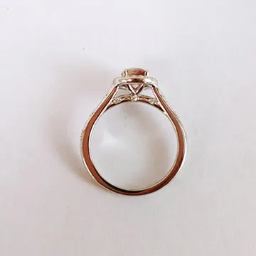 Peach Halo Ring-Unique-Engagement-Ring