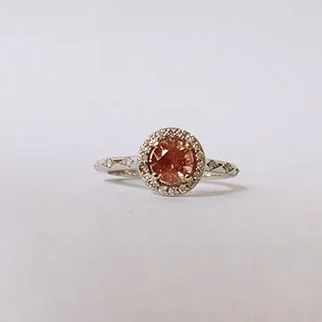 Peach Halo Ring-Unique-Engagement-Ring