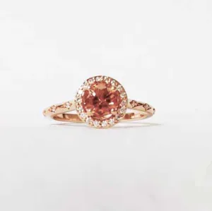 Peach Halo Ring-Unique-Engagement-Ring