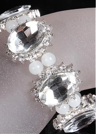 Pretty Bracelets With Rhinestones Elegant Alloy