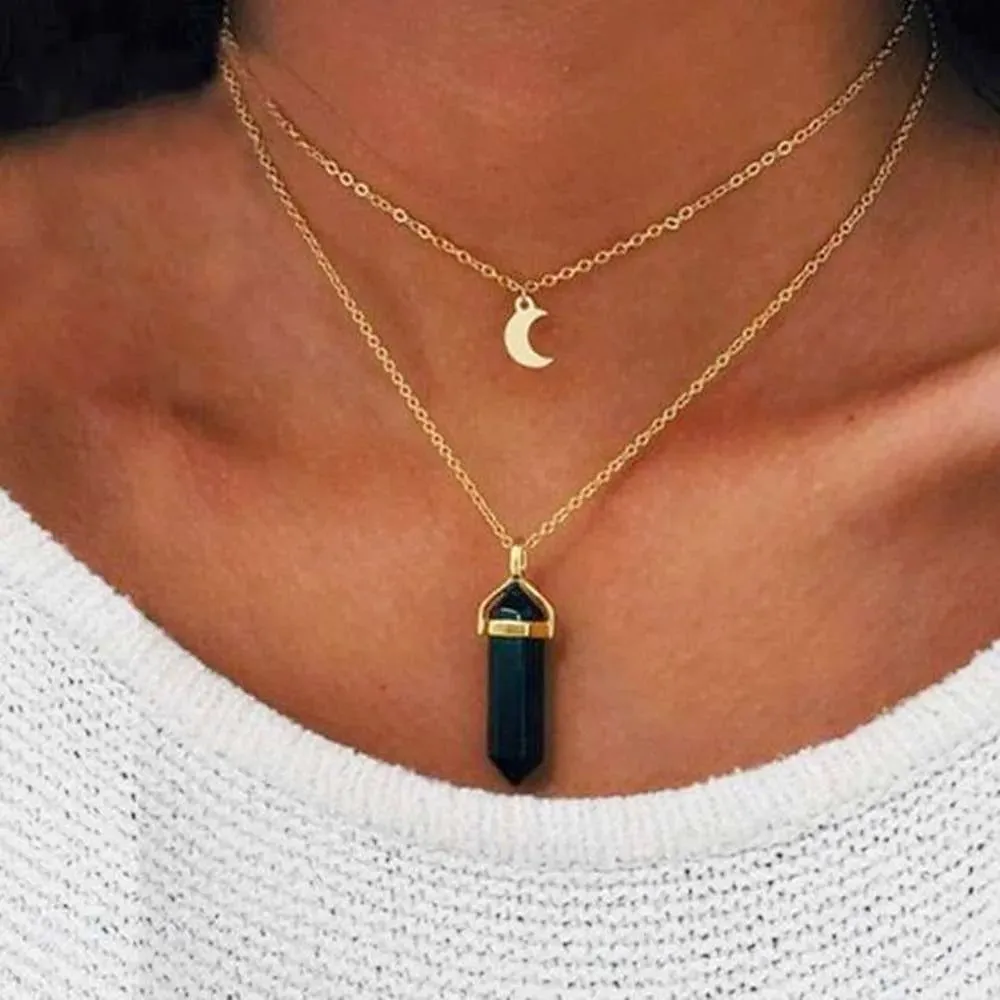 Quartz Moon Necklace