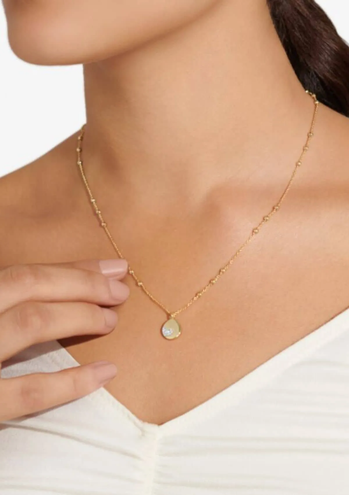 "Lucky to Have a Mom Like You" Gold Necklace