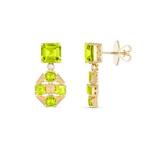 R.08® Vivant Green Peridot Drop Earrings | 18K Yellow Gold