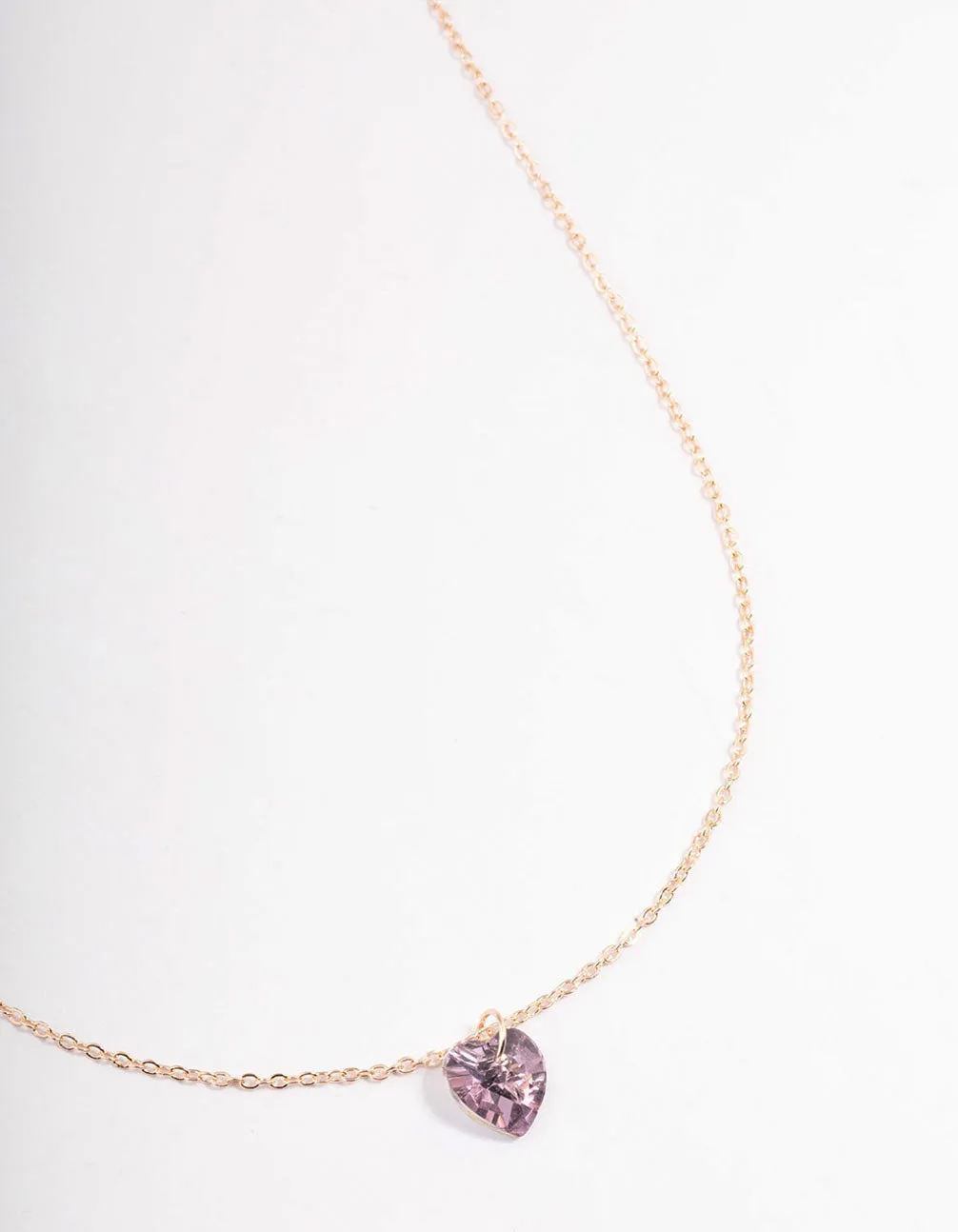 Rose Gold Basic Heart Stone Necklace