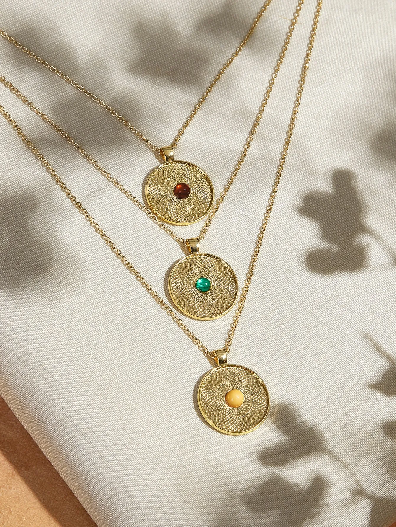 Round Charm Layered Necklace