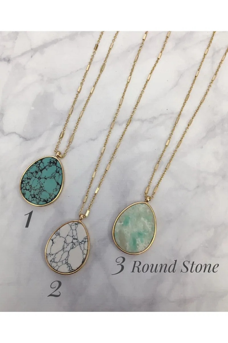 Round Stone Pendant - Final Sale