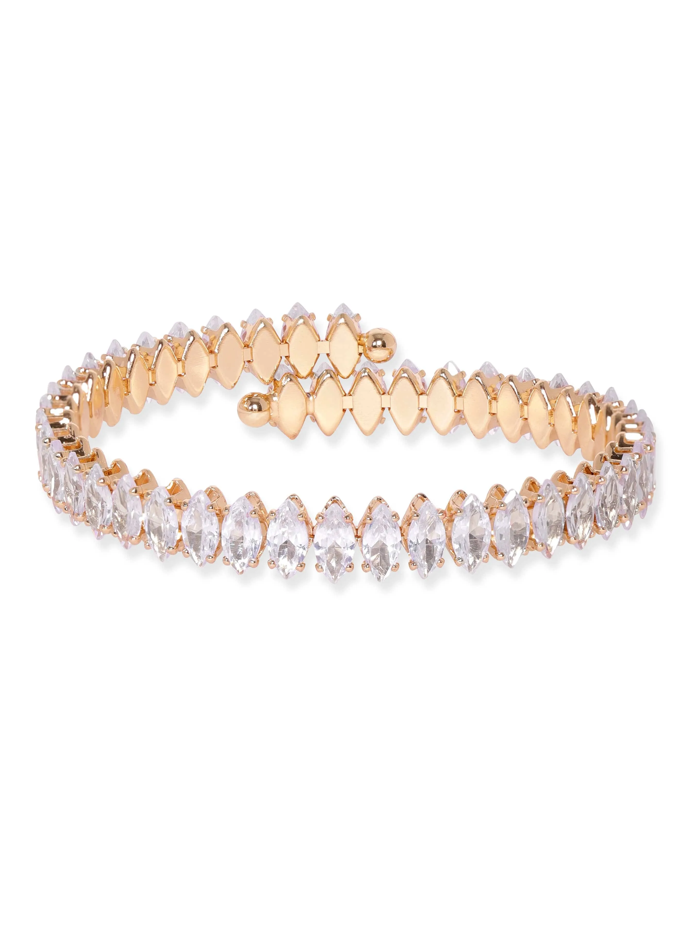 Rubans 18K Gold plated Korean Crystal studded Adjustable bracelet