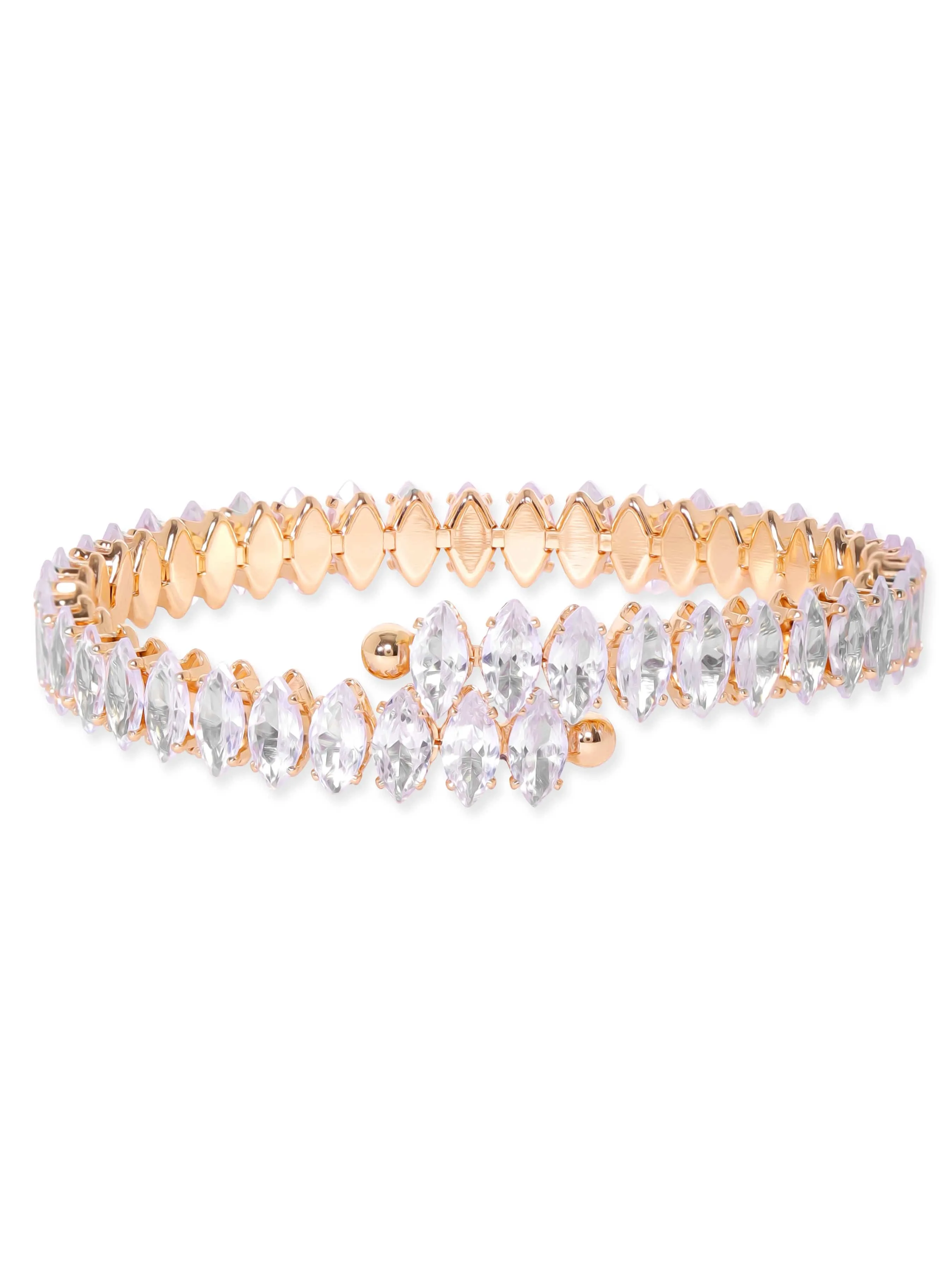 Rubans 18K Gold plated Korean Crystal studded Adjustable bracelet