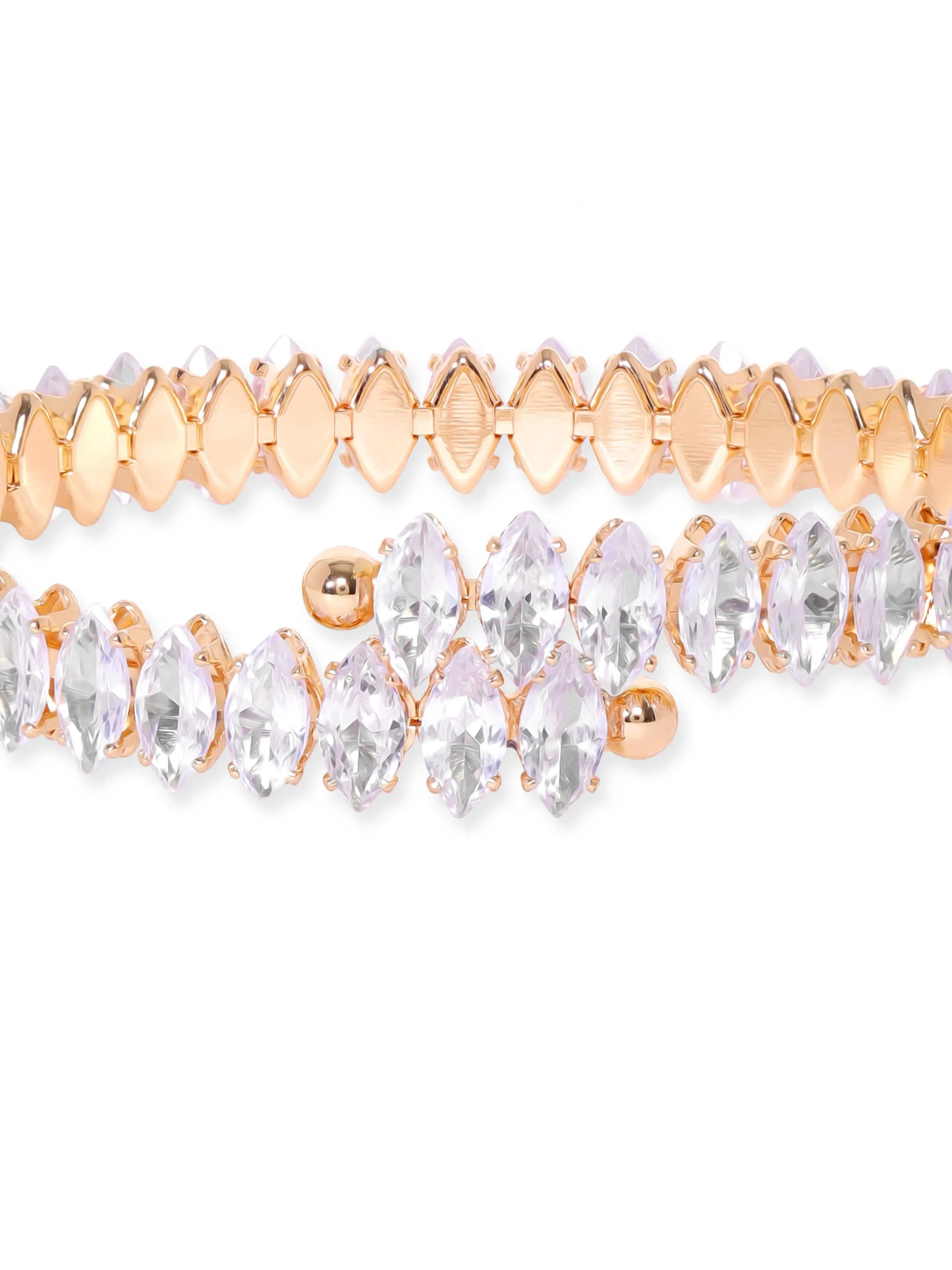 Rubans 18K Gold plated Korean Crystal studded Adjustable bracelet