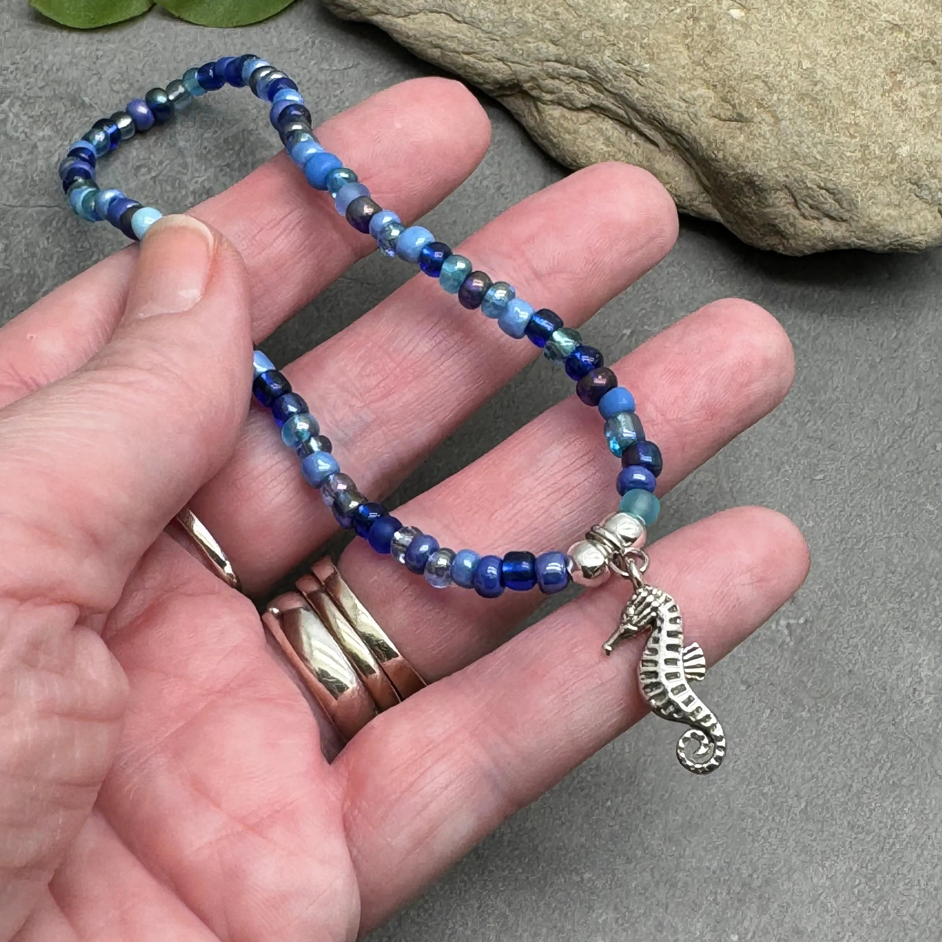 Seahorse Seed Bead Anklet - Colour Choice