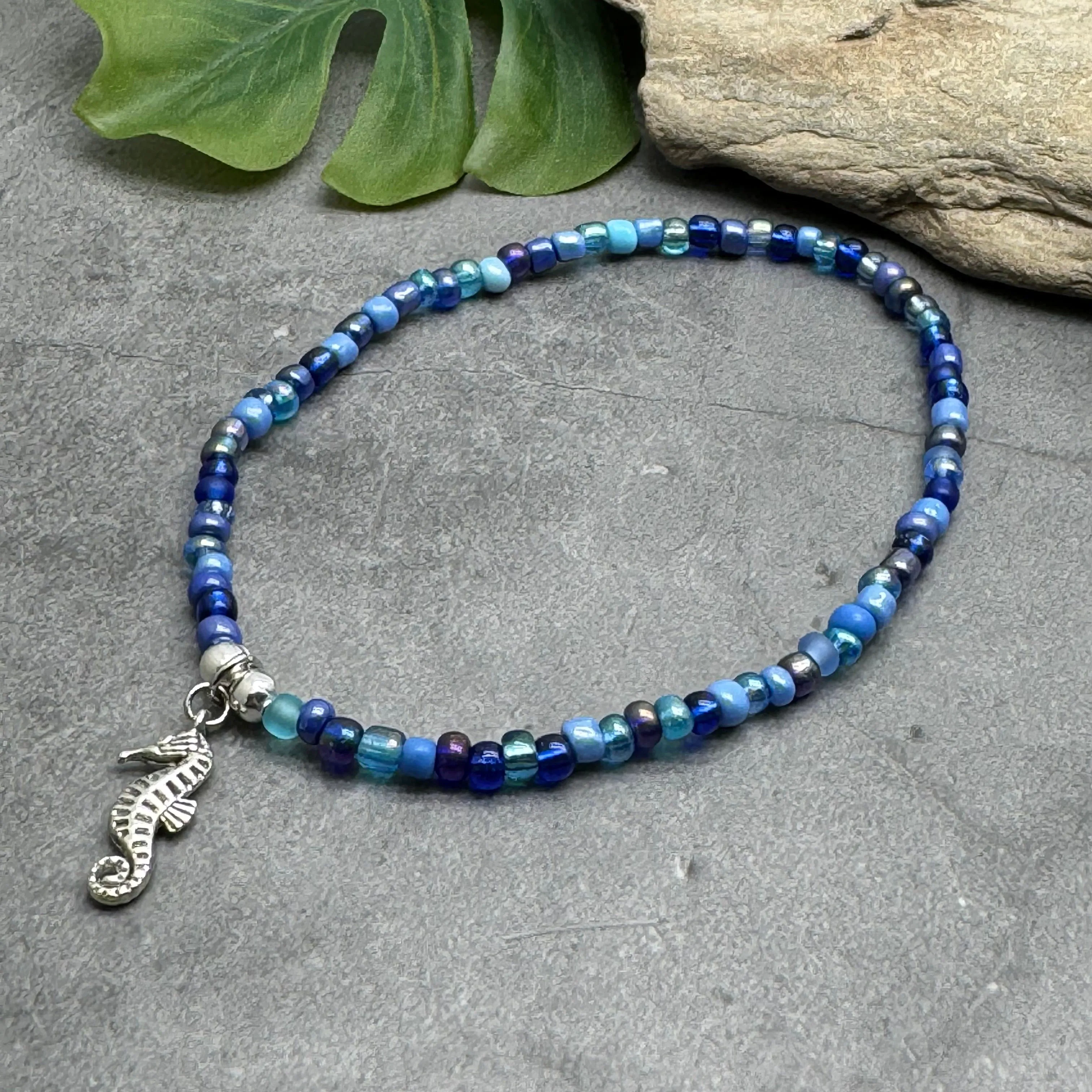 Seahorse Seed Bead Anklet - Colour Choice