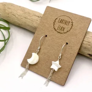 Shooting Star & Moon Earrings