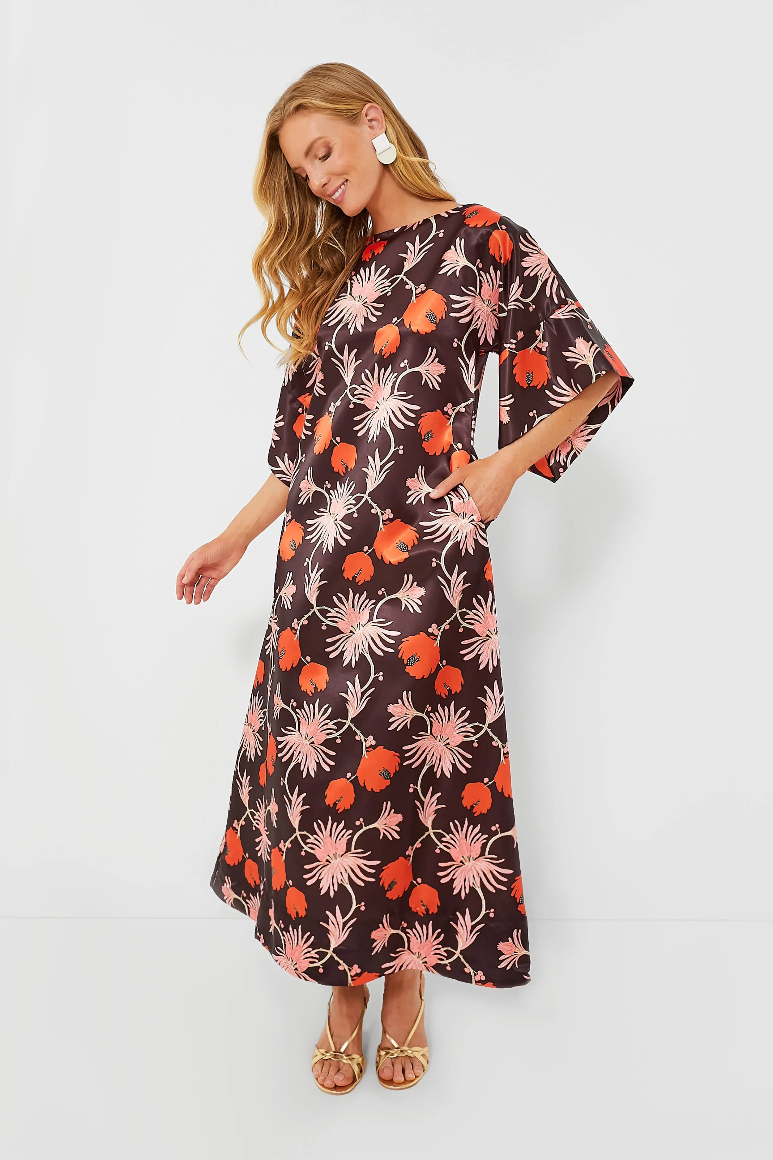 Silk Fantasia Print Spinnaker Maxi Dress