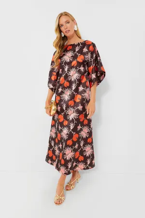 Silk Fantasia Print Spinnaker Maxi Dress