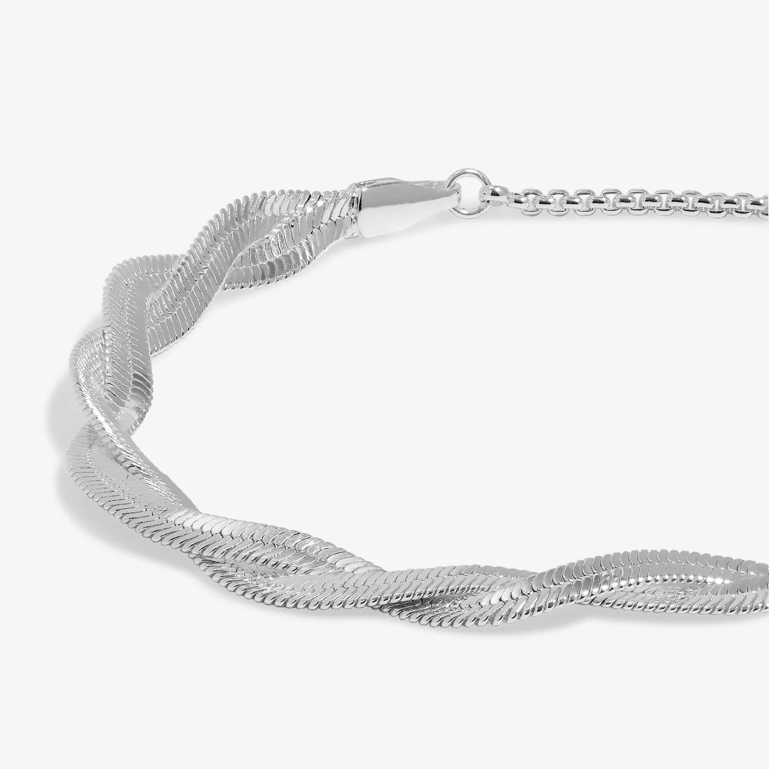 Snake Chain Bar Silver Plated Bracelet 7892