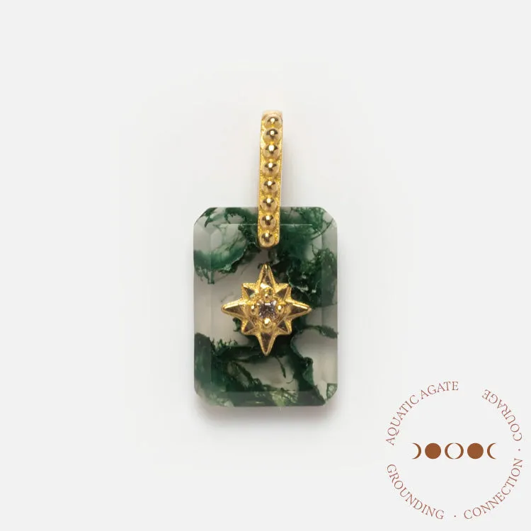 Solid Gold Crystal Amulet Charm for Manifestation