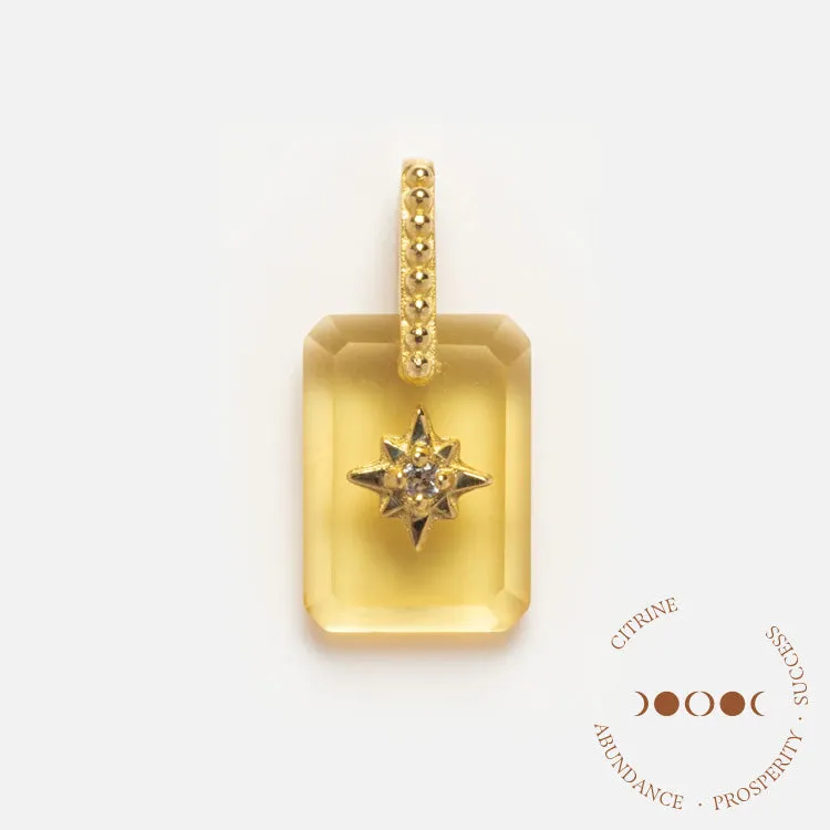 Solid Gold Crystal Amulet Charm for Manifestation