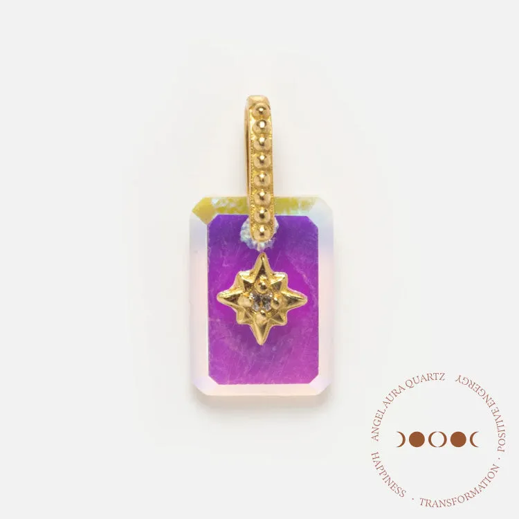 Solid Gold Crystal Amulet Charm for Manifestation