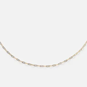 Solid Gold Delicate Paperclip Chain