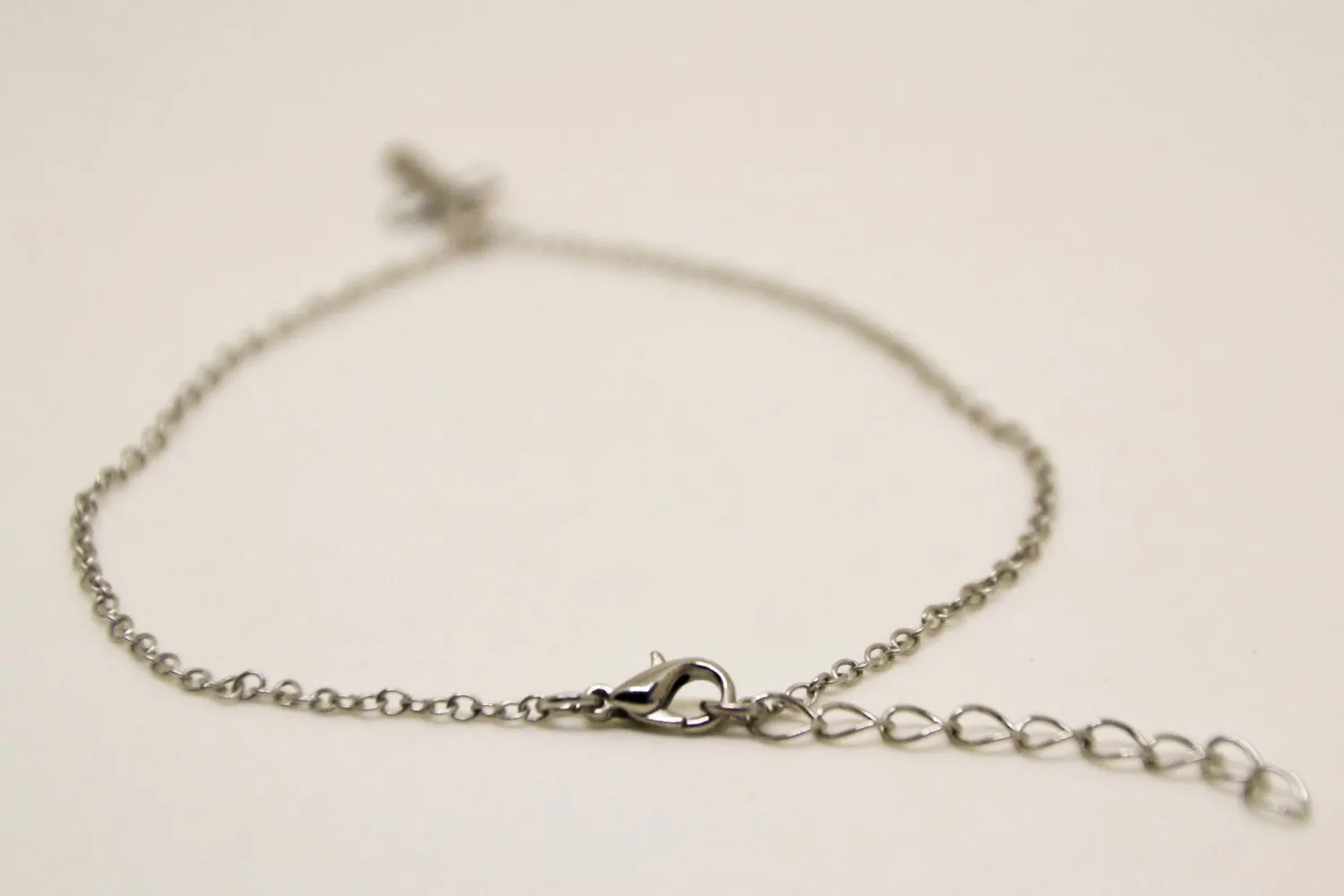 Stainless steel chain ankle bracelet with dangle cross charm